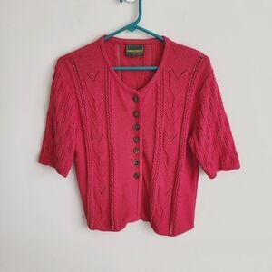 Vintage Geiger Short Sleeve Sweater Cardigan Made in Austria
